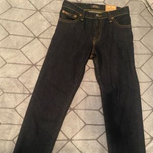 Dark blue jeans, can dress up with any button up!